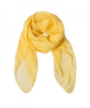 Solid Color Silk Scarf Can Be Used as Cape- Scarf and Wrap - Yellow - CR1803H552M