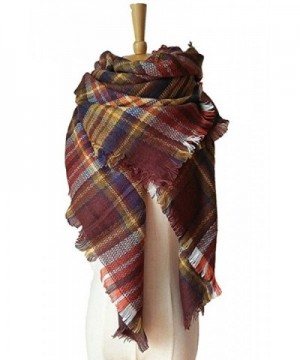 JOYEBUY Women's Warm Stylish Tassels Soft Plaid Tartan Scarf Large Blanket Wrap Shawl Valentine's Gift - Style 12 - CA1856D68KK