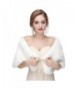 Wowbridal Women's Winter Warm Faux Fur Shawl Coat Jacket Parka Outerwear Tops - White 2 - C61860T7KSX