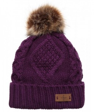 Womens Winter Fleece Knitted Beanie in Women's Skullies & Beanies