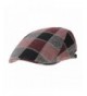 WITHMOONS Checkered Stitched newsboy Hat Flat Cap LD3177 - Red - CD12BDSOKJV