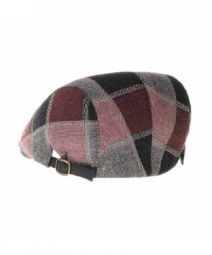 WITHMOONS LD3177 Checkered Stitched Newsboy in Men's Newsboy Caps
