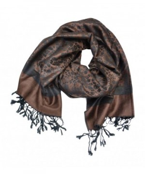 Floral Jacquard Scarf Women's Fashion Shawl Long Soft Accent Wrap - Floral - Brown - CK12MZ41QMV