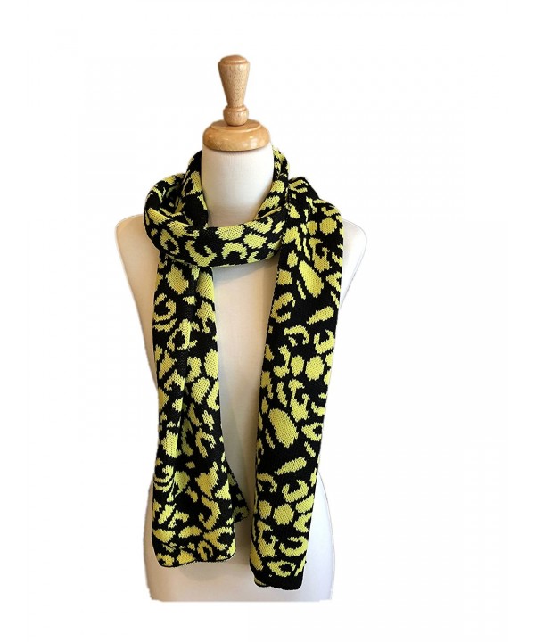 Fine Knit Fashion Scarves with Unique Pattern- Shaw Scarf - Yellow/Black - C81897U765O