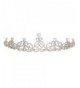 EVER FAITH Women's Cubic Zirconia Wedding Elegant Knot Tear Drop Hair Band Tiara - Clear Silver-Tone - CS12HSPWIPL