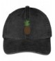 Trendy Apparel Shop Pineapple Embroidered Pigment Dyed 100% Cotton Cap - Black - CU12FXK4WN9