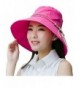 Sun Hat For Women Beach Hat Wide Brim Hat Foldable Bucket Cord UPF 50+ - Rose - C317YSE72NL