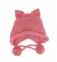 BIBITIME Women's Hat Cat Ear Crochet Braided Knit Caps Warm Snowboarding Winter - Pink - CP1896Q850L