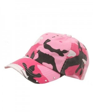 Rhinestone Washed Cotton Cap-Pink Camo - CE111QRH5ND