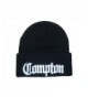 3D Embroidery City Compton Eazy E Los Angeles Beanie Cap Hat (One Size- Black/White) - CB11BEYL48Z