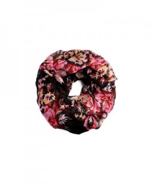 MYS Collection Women's Floral Winter Infinity Circle Loop Scarf - Black - CP12GFKY30N