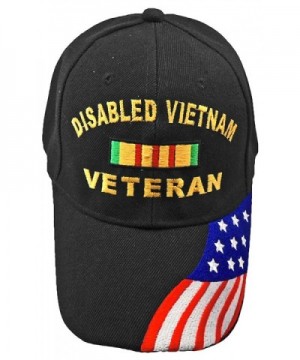 Disabled VIETNAM Veteran Baseball Cap Black Hat American Flag Army Marine Navy - CY17Z54IK55