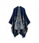 Bakerdani Women's Winter Wrap Blanket Poncho Cape Shawl Cardigans Sweater Coat - Blue - C1187IWRYKR