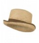 Raffia Straw Top Hat Fedora - Brown - C411K1CUH07