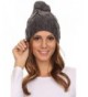 Sakkas Tabb Unisex Cable Knit Pom Pom Bobble Beanie Hat - Charcoal - CR127DHPJR3