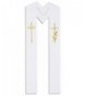 Wedding Stole Embroidery on Polyester 110 Inches Long- White - CE118SX2097