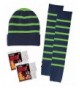 Kamal Ohava Sports Team Beanie Hat & Arm Socks (Fingerless Gloves) Set - Team Navy/Flash Green - CM12MPS7KLD