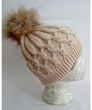 Frost Hats Rhinestones Detachable Genuine in Women's Skullies & Beanies