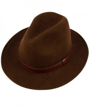 Epoch Men's Wool Felt Outback Hat - Brown - C8128UB55O3