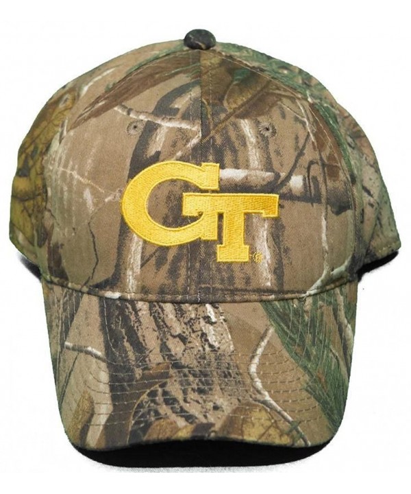 Georgia Tech University Yellow Jackets Buckle Back Hat Woodland Camo Cap - CV11OWR6MJR