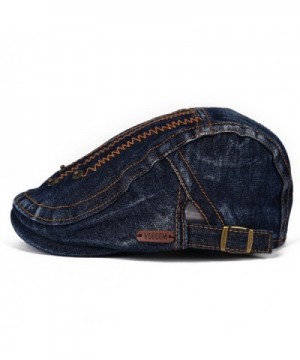 VOBOOM Denim Solid Newsboy Cabbie in Men's Newsboy Caps