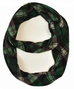 Modadorn Remixed Plaid Infinity Scarf - Plaid Pattern Green - CF12M14OODD