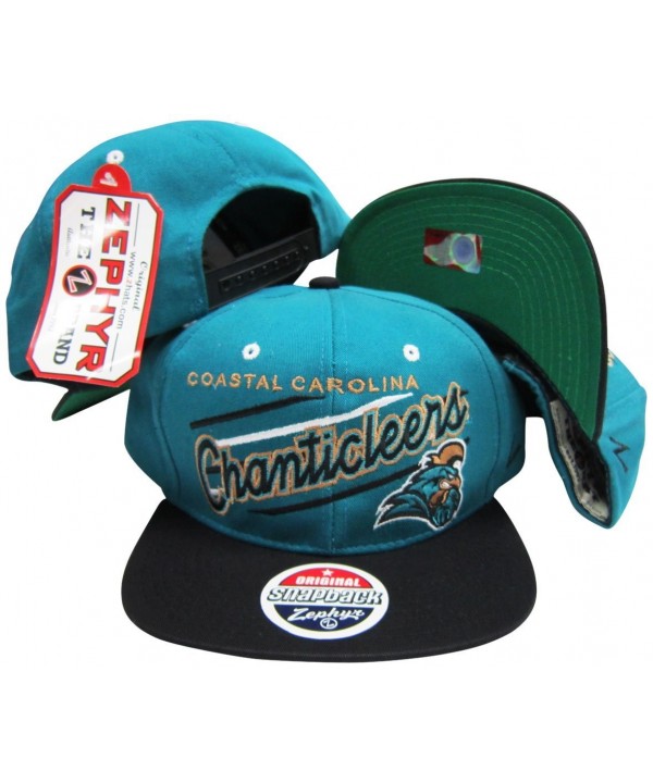 Coastal Carolina Chanticleers Diagonal Script Teal/Black Two Tone Snapback Adjustable Plastic Snap Back Hat / Cap - CF116XEX6TB