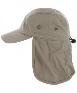 DealStock Fishing Cap with Ear and Neck Flap Cover - Outdoor Sun Protection - Khaki - C111VTKVPUB