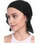 YI HENG MEI Women's Elegant Strench Wave Hem Muslim Turban Chemo Cancer Cap Headscarf - Black - C017Z5605KN