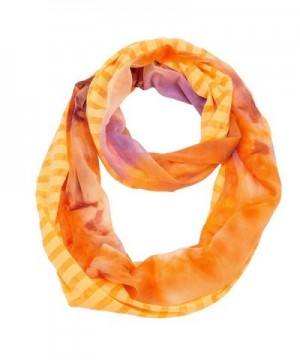 Stripe and Tie-Dye Infinity Scarf - Orange - CZ11MOE41AL