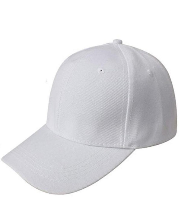 Voberry Men Womens Adjustable Twill Cotton Super Cool Summer Outdoor Canvas Baseball Cap - White - CM12DZJHKYX