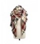 Women's Stylish Warm Blanket Tassels Scarf Soft Plaid Tartan Winter Wrap Shawl - Burgundy Gird - CH188N54HKC
