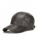 acdiac Men Cowhide Hat Winter Warm Outdoor Protect Ear Real Leather Adjustable Baseball Cap - Black - C9186DQMEH4