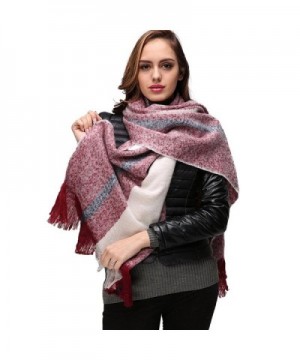 Large Winter Scarf Women Scarves - INvench Cozy Soft Cashmere Plaid Blanket Wrap Shawl for Women Girls - B - C1187X9733T