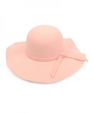 Bowknot Wide Brim Floppy Hat - Peach - CE12NSATE12