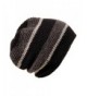 POM London Handmade Crochet Baggy Beanie Hat (Black- Charcoal- Gray) - C111C91RRIN