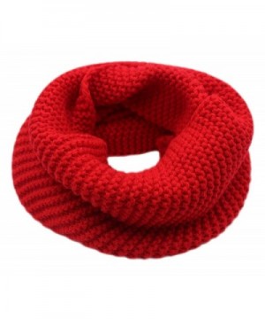 CC-US Women Winter Infinity Scarf Knit Neckerchief Warm Circle Loop Shawl - Red - C3184HWAQDA