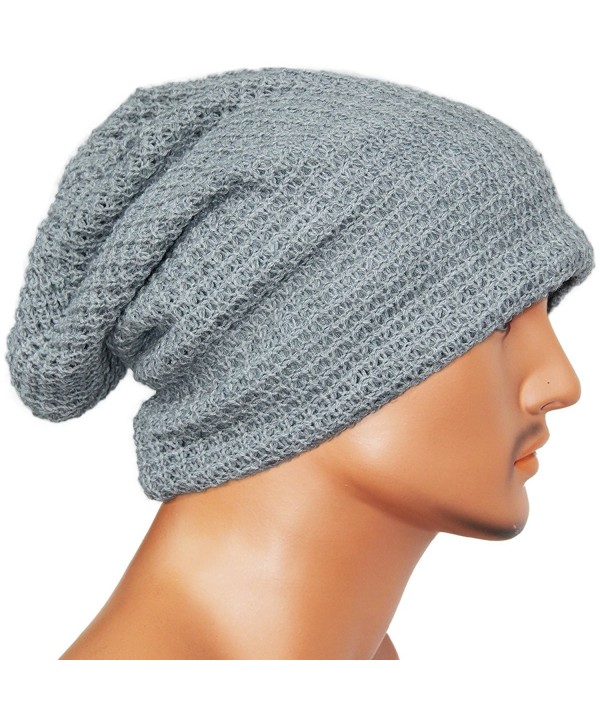Rayna Fashion Unisex Beanie Hat Slouchy Knit Cap Skullcap Baggy Crochet Style 1004 - Lightgrey - CS128MYVBD7