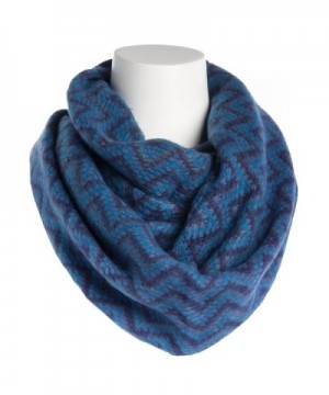 Tickled Pink Women's Zig Zag Infinity Scarf Soft Warm Winter Lightweight Oversized Shawl Wrap - Blue - C8186AEOGOC