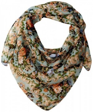 D&Y Women's Vintage Floral Square Scarf - Mint - CW12NSTFRCI