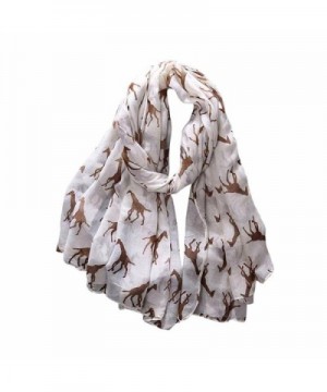 WILLTOO Women Ladies Giraffe Print Pattern Long Scarf Wrap Shawl - Beige - CY12O66MX76