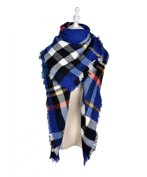 LIYZU Women's Tassels Soft Plaid Tartan Gorgeous Shawl - 3 - CM188RM88IM