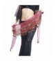 UPRIVER GALLERY Chiffon Ringing Coin Leopard Belly Dance Hip Scarf Waist Belt - Red - CT1295Z7V4F