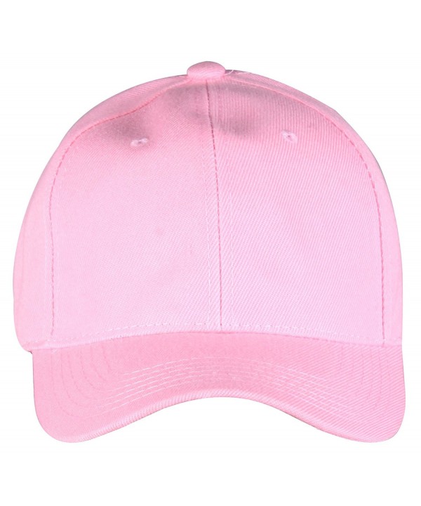 PZLE Solid Color Baseball Cap Adjustable Fashionable Baseball Hats for Women - Solid Pink - CR12NSXKGPX