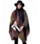 Aukmla Women's Plaid Pashminas Shawls and Wraps Poncho Cape for Girls - Brown - CN186GT37EW