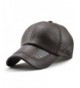 PU Leather Baseball Cap Casquette Flat Hat European and American Retro Style For Men - Dark Coffee_1 - C5187Q8OK70