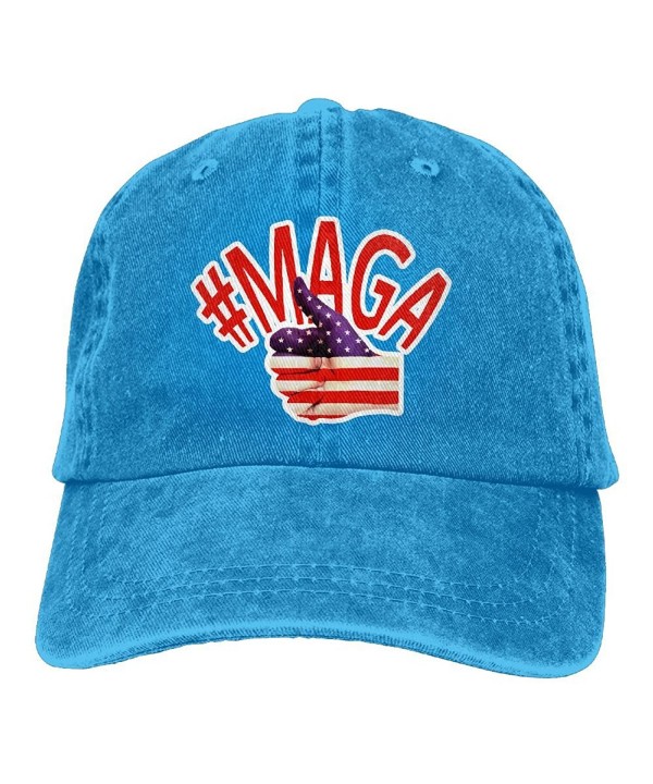 Men And Women MAGA Make America Great Again-3 Vintage Jeans Baseball Cap - Royalblue - C5188CT7HEQ