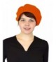 Belle Donne Women's artist Beret Soft Wool Classic Style Beanie Hat Cap - Orange - CW1258LI2JN