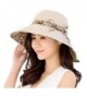 HindaWi Womens Sun Hats Summer Reversible UPF 50+ Beach Hat Foldable Wide Brim Cap - Beige - C717YKUIQQ8