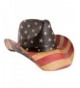 Shapeable Straw Western Cowboy Hat- Vegan Leather Trim W/ Bead Design- Cowgirl - tea stained - CI187C00Z40
